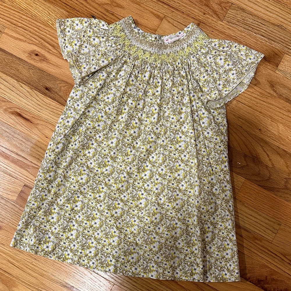 Bonpoint Floral Yellow and White Casual Dress